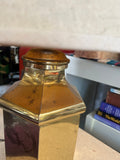 Vintage Brass Geometrical Lamp with Lampshade