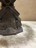 Small Vintage Metal Windmill Style Lamp with Shade