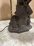 Small Vintage Metal Windmill Style Lamp with Shade