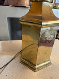 Vintage Brass Geometrical Lamp with Lampshade