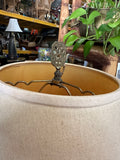 Vintage Brass Geometrical Lamp with Lampshade