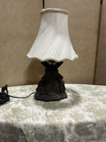 Small Vintage Metal Windmill Style Lamp with Shade