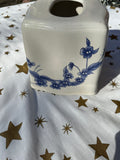 Blue and White Ceramic Tissue Holder
