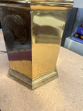 Vintage Brass Geometrical Lamp with Lampshade