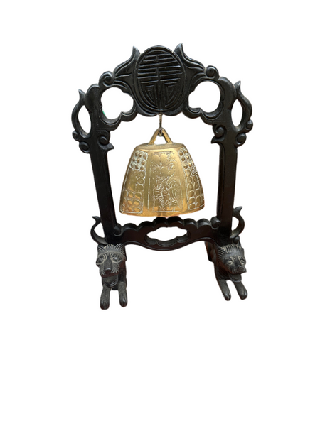 Brass Asian Bell on Black Wooden Stand – Fig House Vintage