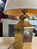 Vintage Brass Geometrical Lamp with Lampshade