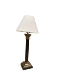 Simple Tall Vintage Table Lamp with Gold Accents and Shade
