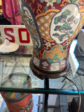 1970s Asian Style Detailed Ceramic Lamp