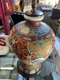 1970s Asian Style Detailed Ceramic Lamp