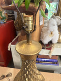 1970s Vintage Colossal Jo Wallis Gold Lamp- Signed By Artist