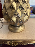 1970s Vintage Colossal Jo Wallis Gold Lamp- Signed By Artist