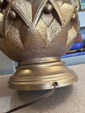1970s Vintage Colossal Jo Wallis Gold Lamp- Signed By Artist