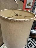 Vintage Brass and Amber Glass Large Table Lamp