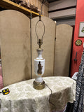 White Ceramic and Gold Figurative Lamp