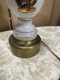 White Ceramic and Gold Figurative Lamp