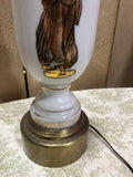 White Ceramic and Gold Figurative Lamp