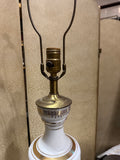 White Ceramic and Gold Figurative Lamp