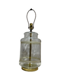 Vintage Glass Lamp with White Stripe Accents