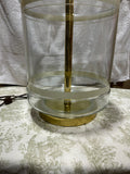 Vintage Glass Lamp with White Stripe Accents
