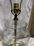 Vintage Glass Lamp with White Stripe Accents