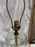 Vintage Glass Lamp with White Stripe Accents