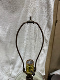 Vintage Glass Lamp with White Stripe Accents