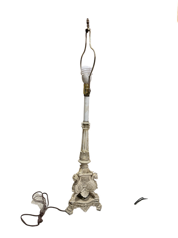 White Ceramic Vintage Equestrian Style Table Lamp