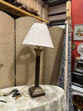 Simple Tall Vintage Table Lamp with Gold Accents and Shade