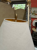 Simple Tall Vintage Table Lamp with Gold Accents and Shade