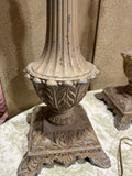 Pair of Vintage White Metal Table Lamps
