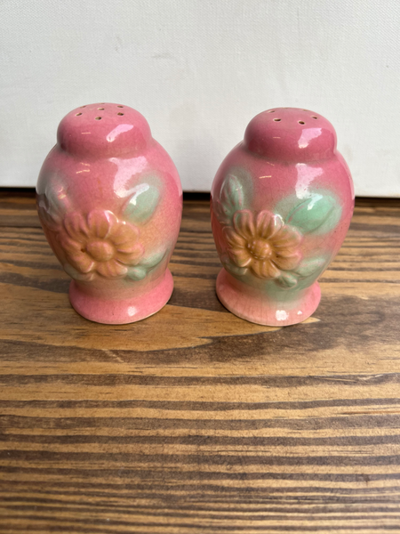 Pair Of Pink Salt And Pepper Shakers Fig House Vintage