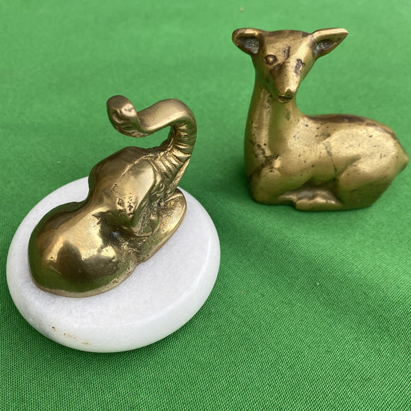 1970s Collection of Brass Figurines - Set of Two - FREE SHIPPING