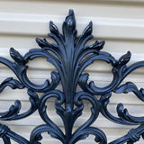 Antique Italian Twin Ebonized Metal Headboard - FREE SHIPPING!