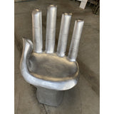 Contemporary Silver Gilded Wooden Hand Chair In the Style of Pedro Friedeberg
