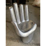 Contemporary Silver Gilded Wooden Hand Chair In the Style of Pedro Friedeberg