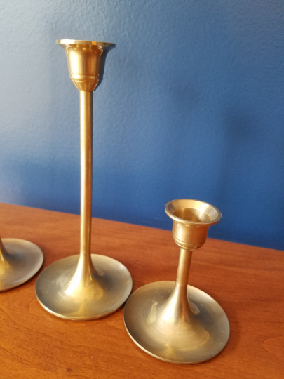 Vintage Brass Candlesticks - Set of 5 - FREE SHIPPING! – Fig House