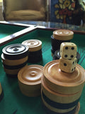Antique checkerboard. Circa 19c. Wooden inlay and dovetail construction. Wooden pieces
