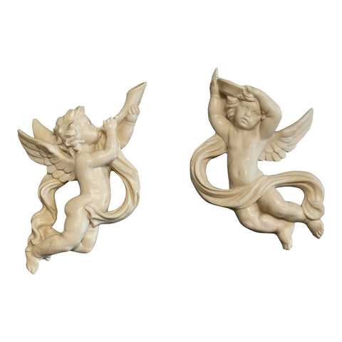 Vintage Italian Cherub Stamped Figurines- Pair