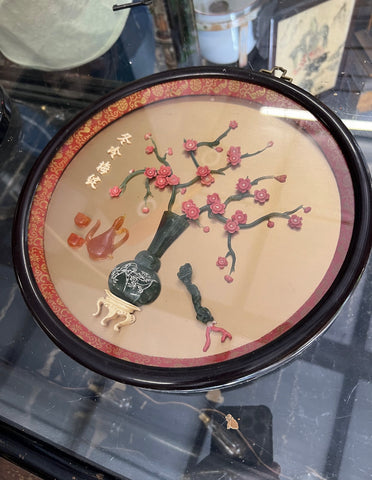 Semi Precious Stone Asian Framed Artwork