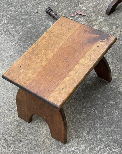 1990s Vintage Solid Wood Foot Stool