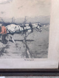 Watercolor Painting of Horse and Buggy Scene by Fj Luigini Late 19th Century