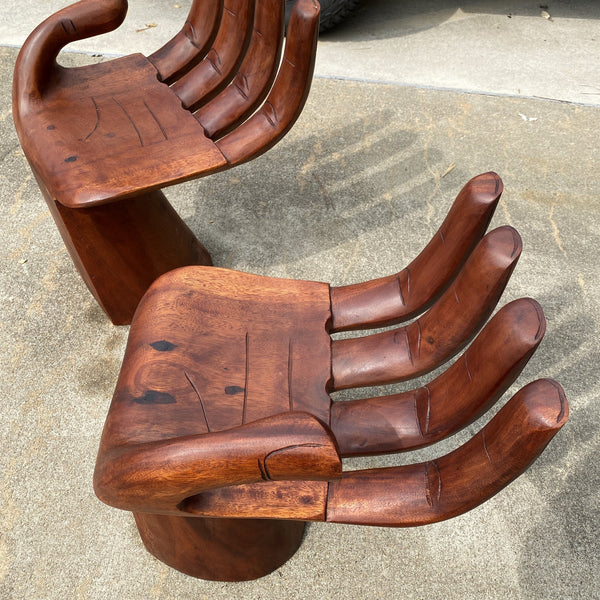 Pedro Friedeberg Style Hand Chairs - a Pair