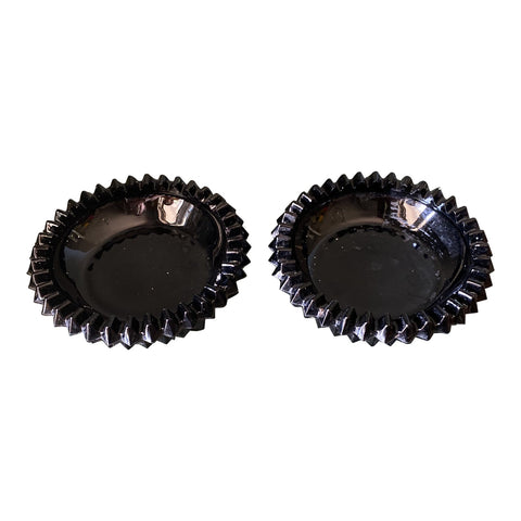 Vintage Black Depression Glass Ashtrays - a Pair - FREE SHIPPING!