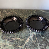 Vintage Black Depression Glass Ashtrays - a Pair - FREE SHIPPING!