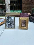 Pair of Small Gold Picture Frames With Family Photo Prints