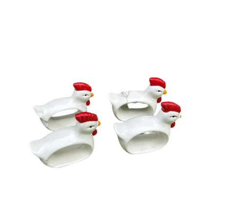 Collection of Chicken Napkin Rings- Set of 4