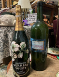 Pair of Green Glass Oversized Champagne Bottles