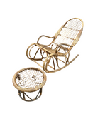 Franco Albini Style Rocking Chair and Matching Stool