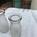 Pair of Small Glass Milk Jars