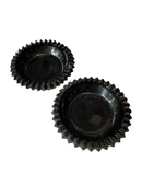 Pair of Black Hobnail Milk Glass Ashtrays